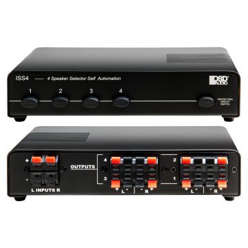 4x Pair High Power Speaker Selector with Impedance Protection and Easy Input/Output Connectors ISS4
